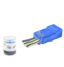 Cat6 Ez Rj45 Konnektör - 100 Adet Mavi / Özel Plastik Kutulu ND2404