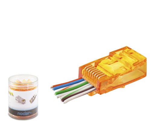 Cat6 Ez Rj45 Konnektör - 100 Adet Turuncu / Özel Plastik Kutulu ND2405