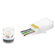 Cat6 Ez Rj45 Konnektör - 100 Adet Beyaz / Özel Plastik Kutulu ND2406