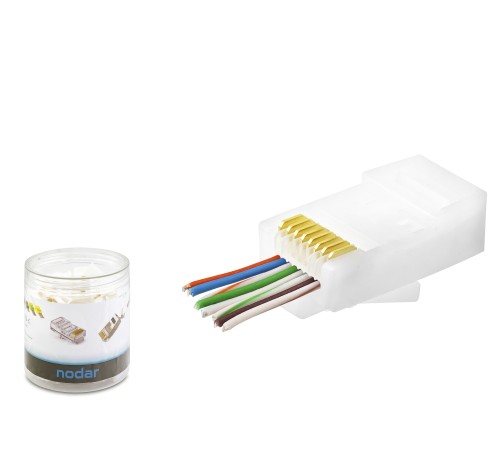 Cat6 Ez Rj45 Konnektör - 100 Adet Beyaz / Özel Plastik Kutulu ND2406