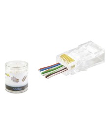 Cat6 Ez Rj45 Konnektör - 100 Adet Şeffaf / Özel Plastik Kutulu ND2407