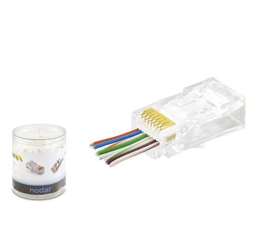 Cat6 Ez Rj45 Konnektör - 100 Adet Şeffaf / Özel Plastik Kutulu ND2407