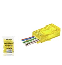 Cat6 Ez Rj45 Konnektör - 100 Adet Sari / Ekonomik Poşet Paket ND2408