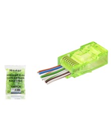 Cat6 Ez Rj45 Konnektör - 100 Adet Yeşil / Ekonomik Poşet Paket ND2409