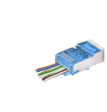 Cat6E Ez Rj45 Metal Konnektör 100 Adet Plastik Kutu - Mavi ND2420