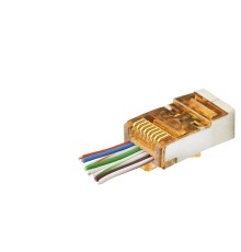 Cat6E Ez Rj45 Metal Konnektör 100 Adet Plastik Kutu - Turuncu ND2421