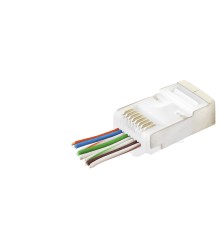 Cat6E Ez Rj45 Metal Konnektör 100 Adet Plastik Kutu - Beyaz ND2422
