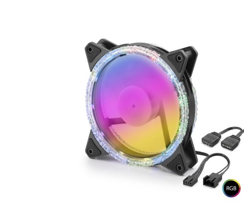 Kasa Fanı Kristal Argb 12 Cm - Siyah ND2663