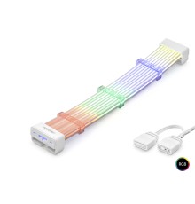 2X8 Pin Argb Pcie Gpu Güç Uzatma Kablosu Bükülebilir 3 Mm 44 Led Beyaz ND2802A