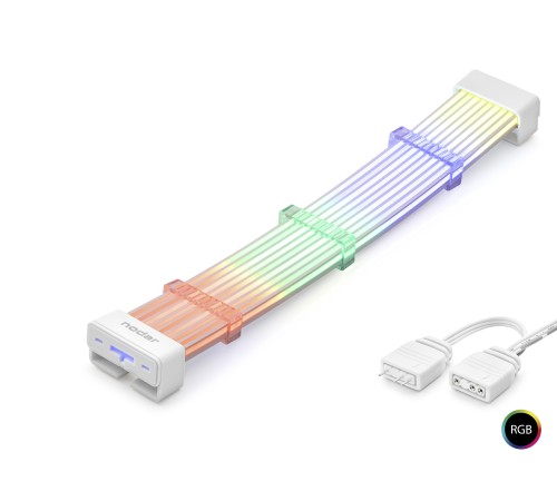 2X8 Pin Argb Pcie Gpu Güç Uzatma Kablosu Bükülebilir 3 Mm 44 Led Beyaz ND2802A