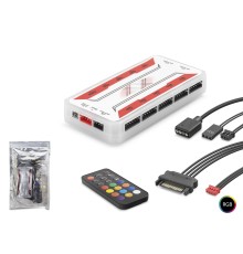 Argb Fan Ve Led Kontrolcü Hub Seti Uzaktan Kumandalı - Beyaz ND2806