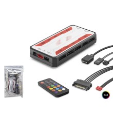 Argb Fan Ve Led Kontrolcü Hub Seti Uzaktan Kumandalı - Siyah ND2807