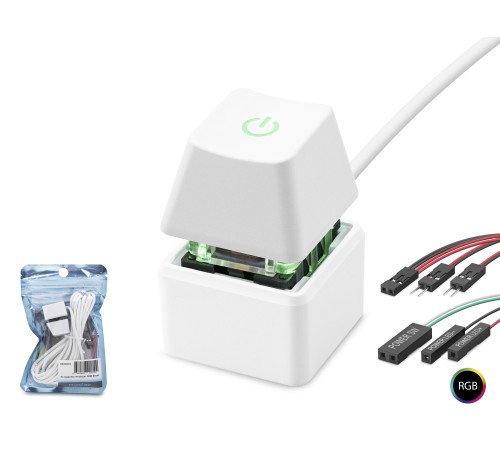 Masaüstü Bilgisayar Rgb Power Tuşu On/Off Switch Beyaz ND2810