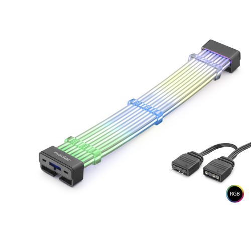 2X8 Pin Argb Pcie Gpu Güç Uzatma Kablosu Bükülebilir 2 Mm 108 Led Siyah ND2813B