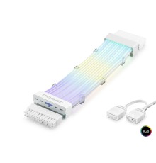 24 Pin Argb Power Supply Uzatma Kablosu Gümüş Kaplamalı Bükülebilir 2 Mm 108 Led Beyaz ND2814W