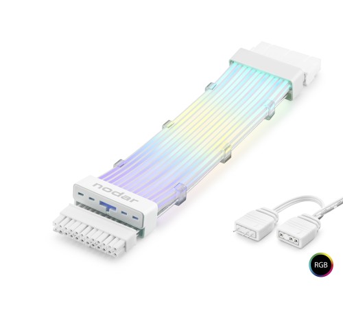 24 Pin Argb Power Supply Uzatma Kablosu Gümüş Kaplamalı Bükülebilir 2 Mm 108 Led Beyaz ND2814W