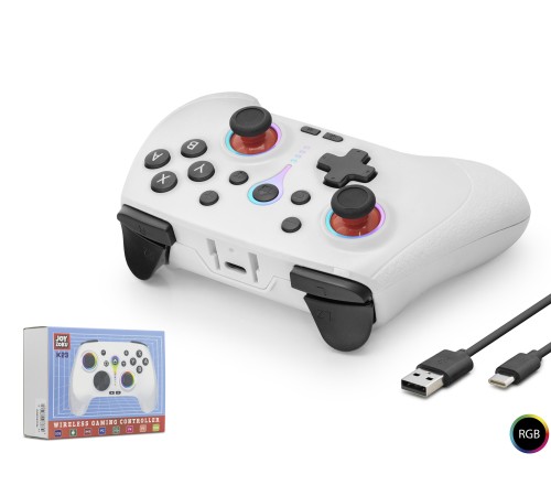 Bluetooth Gamepad Pc Ios Android Switch Ps3 Ps4 Uyumlu Rgb - Beyaz ND505W