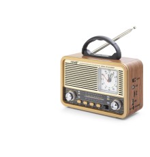 Bluetooth Nostaljik Hoparlör Fm Retro Saatli 20 X 10.2 X 14.5 Cm NS8898BT