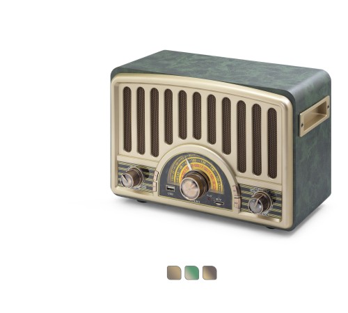 Bluetooth Nostaljik Hoparlör Fm 30 X 15 X 20 Cm R1928BT