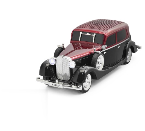 Bluetooth Hoparlör Fm Antika Araba Tasarımlı - Bordo Siyah WS1934