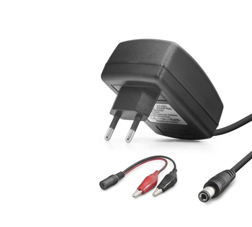 Akü Şarj Adaptörü 12V 2.5A 30W Krokodil Uç Siyah B5057
