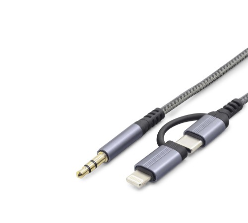 Type-C + Lightning To 3.5 Mm Ses Kablosu - Siyah GJ-027
