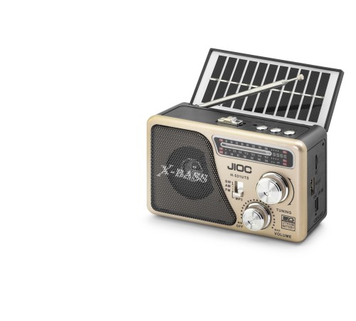 Nostaljik Fm Radyo Usb Tf Solar Şarjlı El Fenerli Kamp Hoparlörü H531UTS