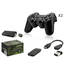 Retro Oyun Stick Hdmi Çift Gamepad Seti 2.4G Kablosuz - Siyah HD327