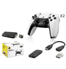 Retro Oyun Stick Hdmi Çift Gamepad Seti 2.4G Kablosuz - Beyaz HD331