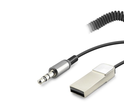 Aux Bluetooth Ses Alıcı Adaptör Dahili Kablolu Handsfree 3.5Mm - Siyah HD9005