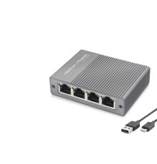 Gigabit Ethernet Switch 5 Port Type C Güç Girişli Gri HDX1414