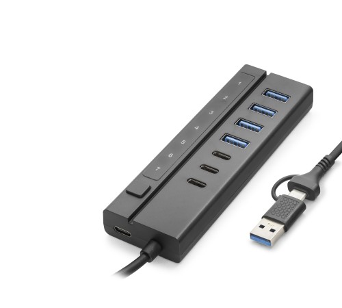 Usb Type-C 3.2 Gen1 Hub Anahtarlı 8 Port 5 Gbps Siyah HDX7062