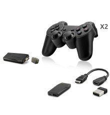 Retro Oyun Stick Hdmi Çift Gamepad Seti 2.4G Kablosuz - Siyah ND763