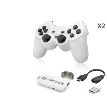 Retro Oyun Stick Hdmi Çift Gamepad Seti 64 Gb Kart Destekli 2.4G Kablosuz - Beyaz ND766