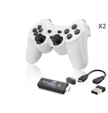 Retro Oyun Stick Hdmi Çift Gamepad Seti 64 Gb Kart Destekli 2.4G Kablosuz - Beyaz ND767