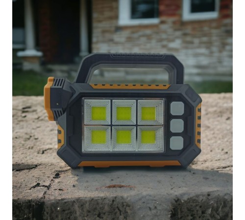 15W Güneş Enerjili Powerbank Özellikli Çok Fonksiyonlu Işıldak Fener GS490