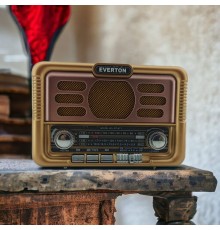 Nostaljik Görünümlü USB SD AUX Bluetooth Destekli Şarjlı Radyo RT-671