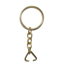 Anahtarlık Halkası, Halka + Zincir + Üçgen, 24mm, Altın, Sarı, 1000 Adet