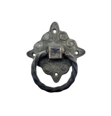 Antika Tarz Dekoratif Pirinç Mobilya Kulbu, Kapı Kilit Halkası - 94x97 mm, Büyük, Oksit