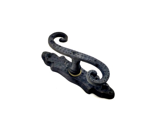 Antika Tarz Dekoratif Pirinç Kıvrık Pencere Kolu - 130x33 mm, Oksit