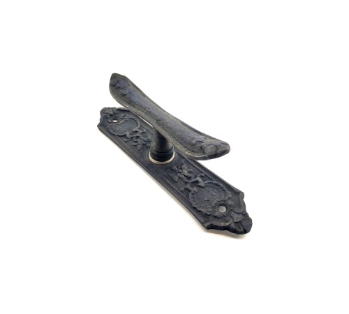 Antika Tarz Dekoratif Pirinç Çiçekli Pencere Kolu - 165x38 mm, Oksit