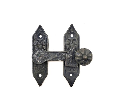 Antika Tarz Dekoratif Pirinç Kapı, Pencere Mandalı - 86x72 mm, Oksit