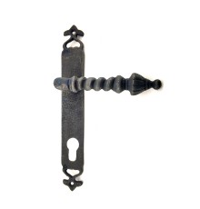 Antika Tarz Dekoratif Pirinç Burma Oda Kapı Kolu - 247x35 mm, Oksit