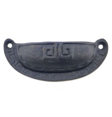 Antika Tarz Dekoratif Pirinç Çizgili Tas Mobilya Kulbu - 37x90 mm, Oksit