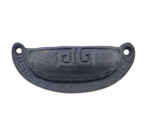 Antika Tarz Dekoratif Pirinç Çizgili Tas Mobilya Kulbu - 37x90 mm, Oksit