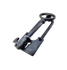 Antika Tarz Dekoratif Pirinç Anahtar Kapı Tokmağı, Taktak - 170x60mm, Oksit