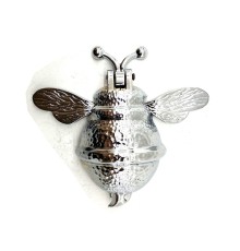 Antika Tarz Dekoratif Pirinç Arı Kapı Tokmağı, Taktak - Büyük, 163x150mm, Nikel