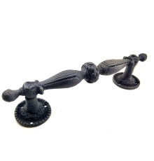 Antika Tarz Dekoratif Pirinç Sütun Çekme Kapı Kolu - 219x49 mm, Oksit