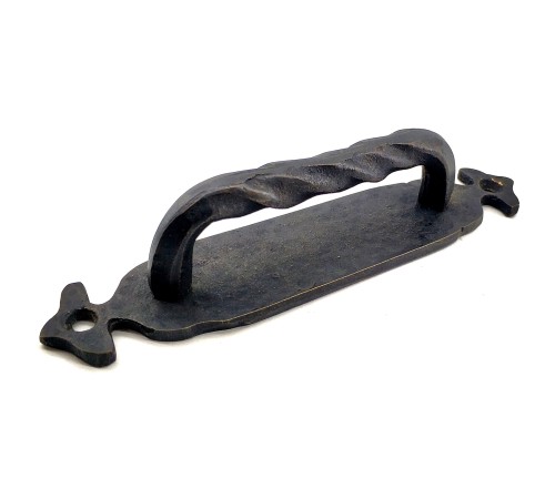 Antika Tarz Dekoratif Pirinç Burgulu Çekme Kol - 148x33 mm, Oksit