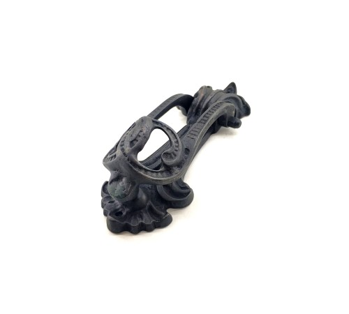 Antika Tarz Dekoratif Pirinç Doğa Kapı Tokmağı, Taktak - 205x73 mm, Oksit